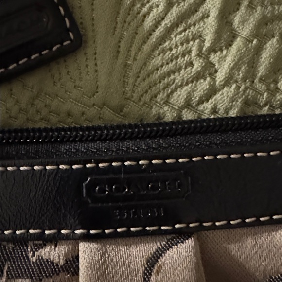 Coach Tan and Black Wristlet with Added Gold Strap - Picture 6 of 8